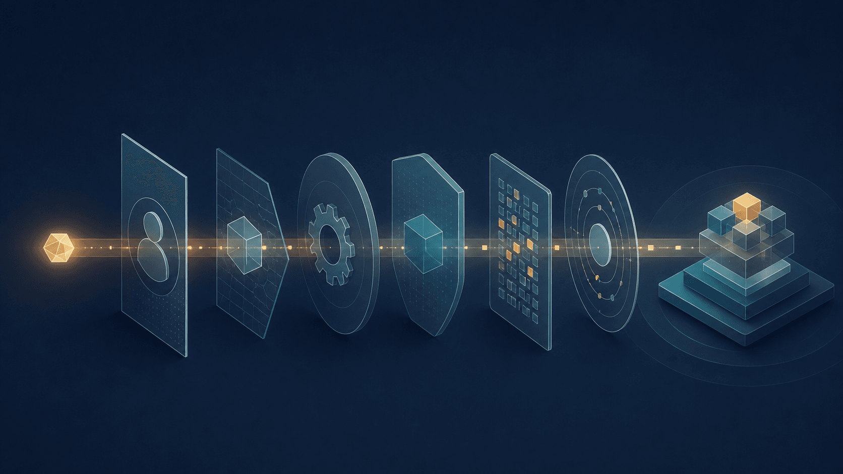An AI agent tool request passing through identity, scope, policy, and execution boundaries before reaching a business system