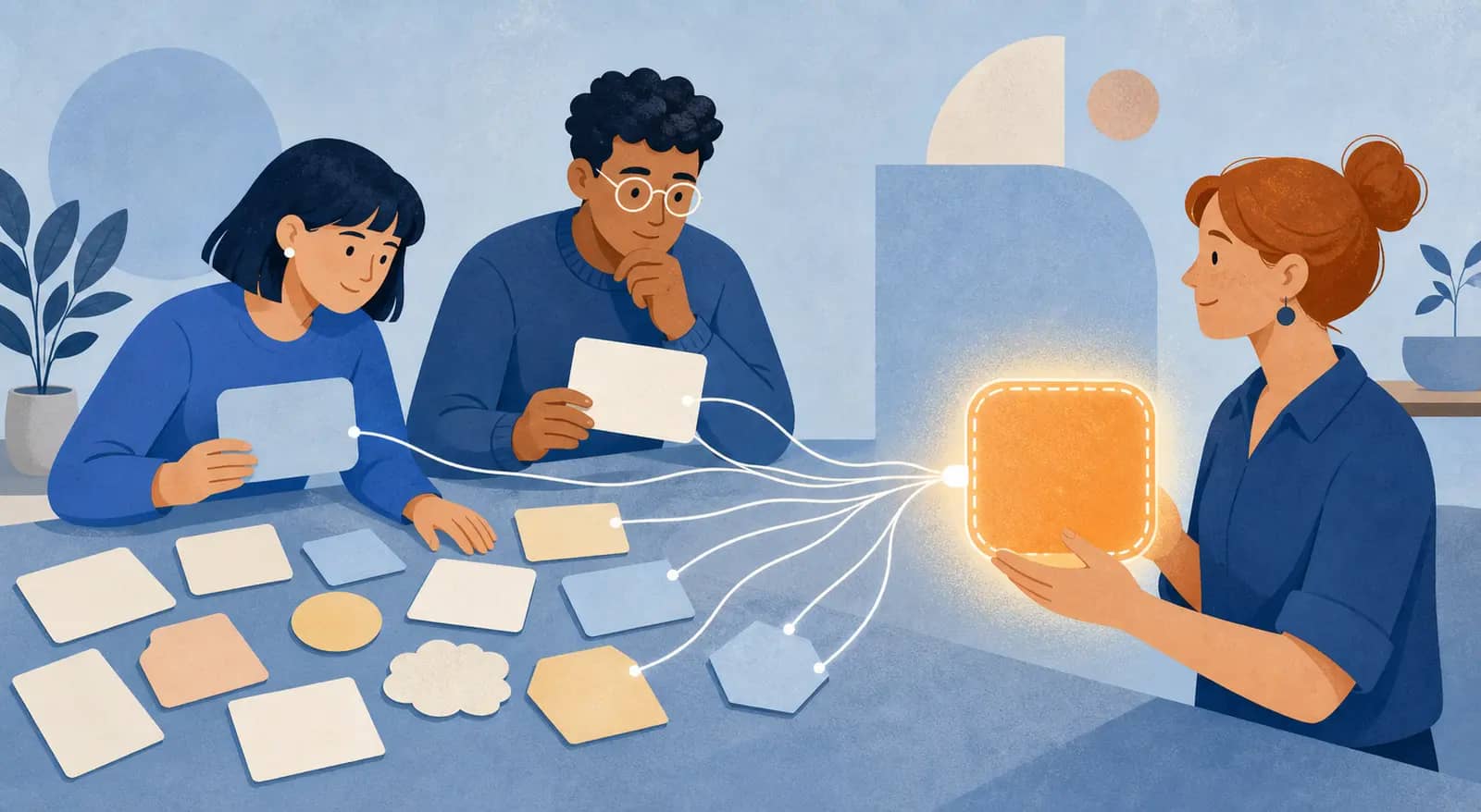 Illustration of customer feedback becoming a bounded AI product opportunity