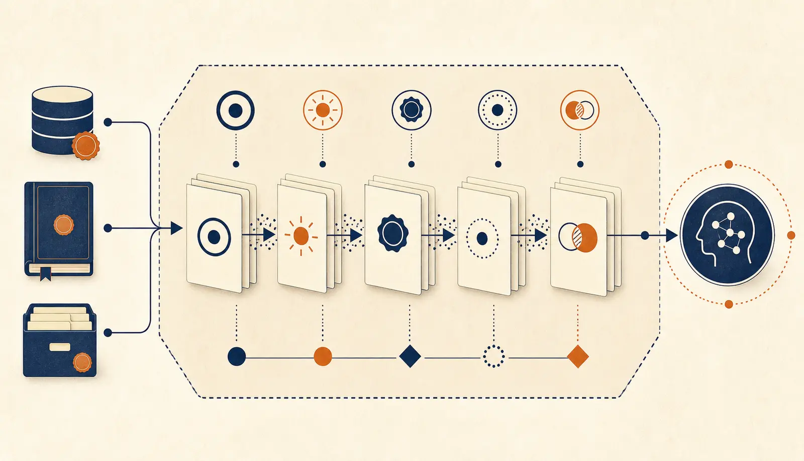 Illustration of an approval-gated transaction lifecycle with idempotency, version checks, retries, and verified completion