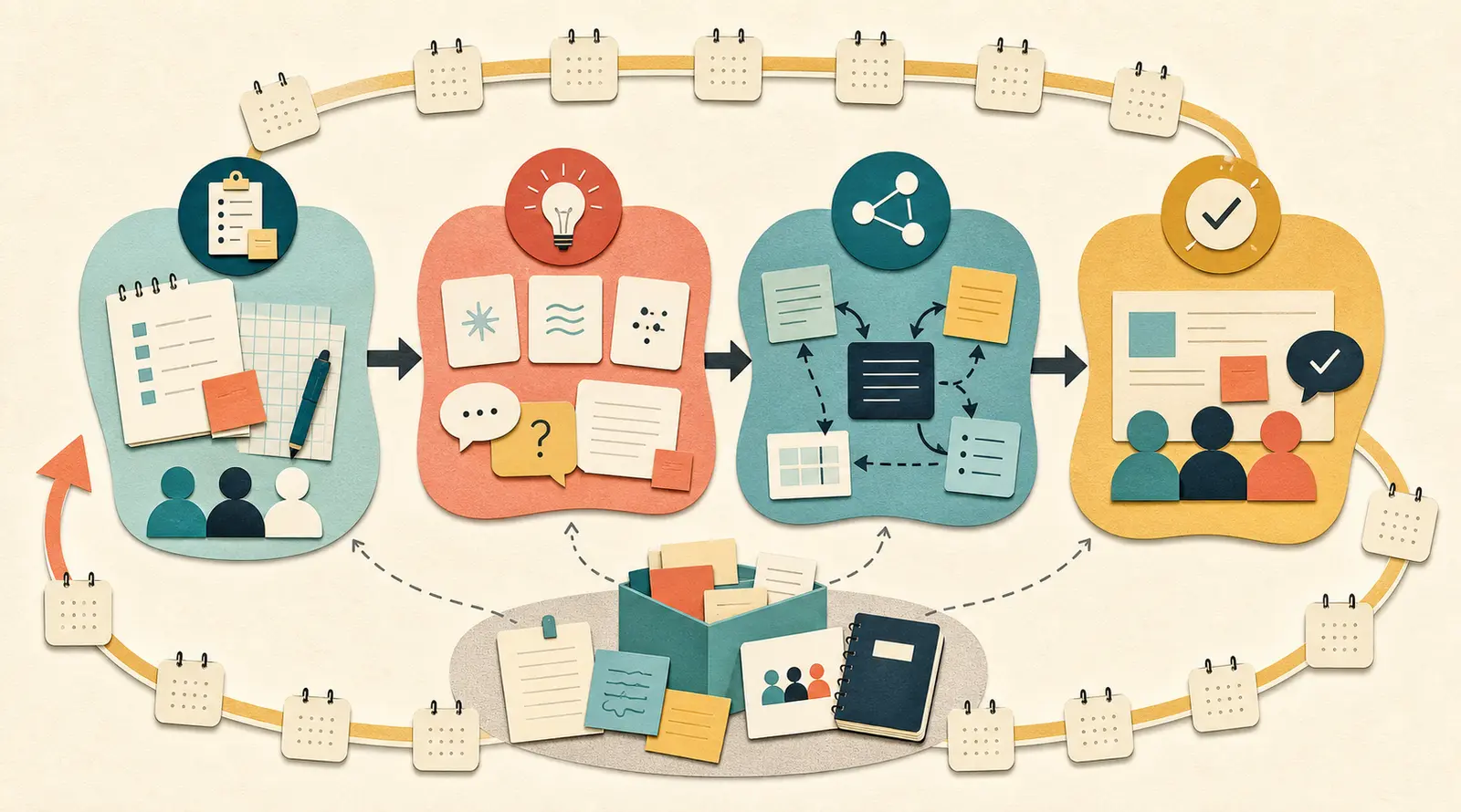 Illustration of a 30-day AI training practice and transfer loop