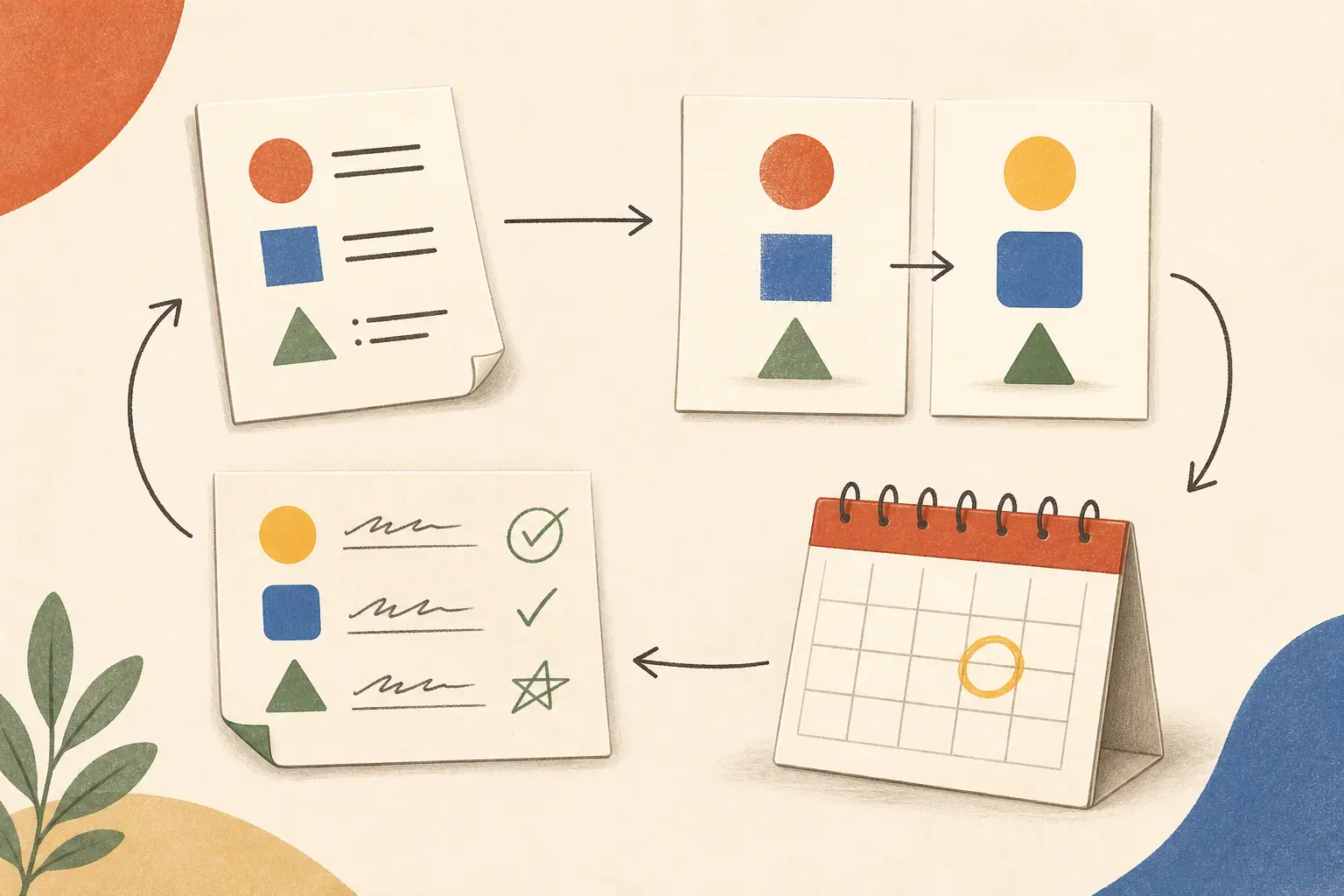 Illustration of a real work task, saved artifact, verification notes, and next-use reminder
