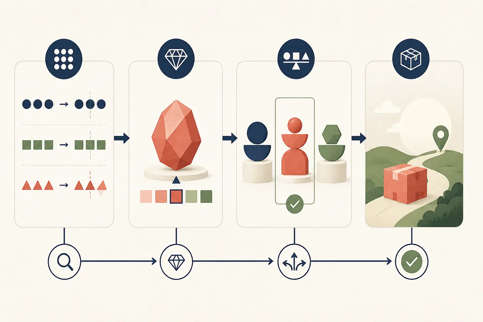 Illustration of human reviewers calibrating a rubric for open-ended AI output