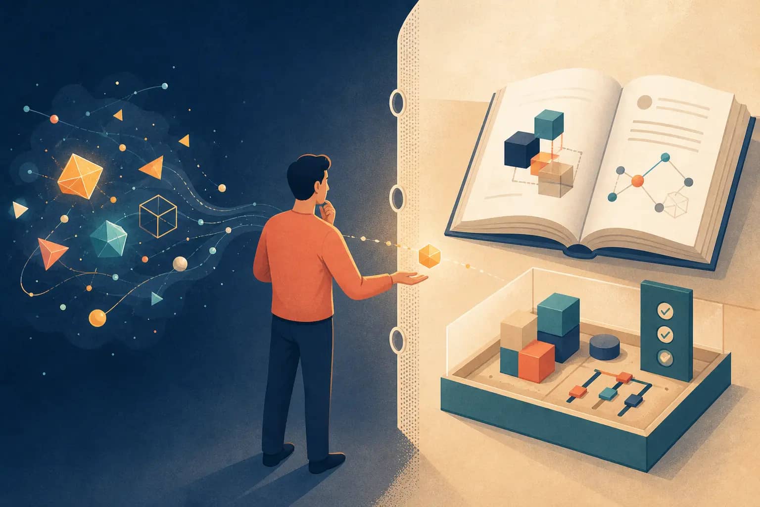 Illustration of verifying an AI technical answer against documentation and a test environment