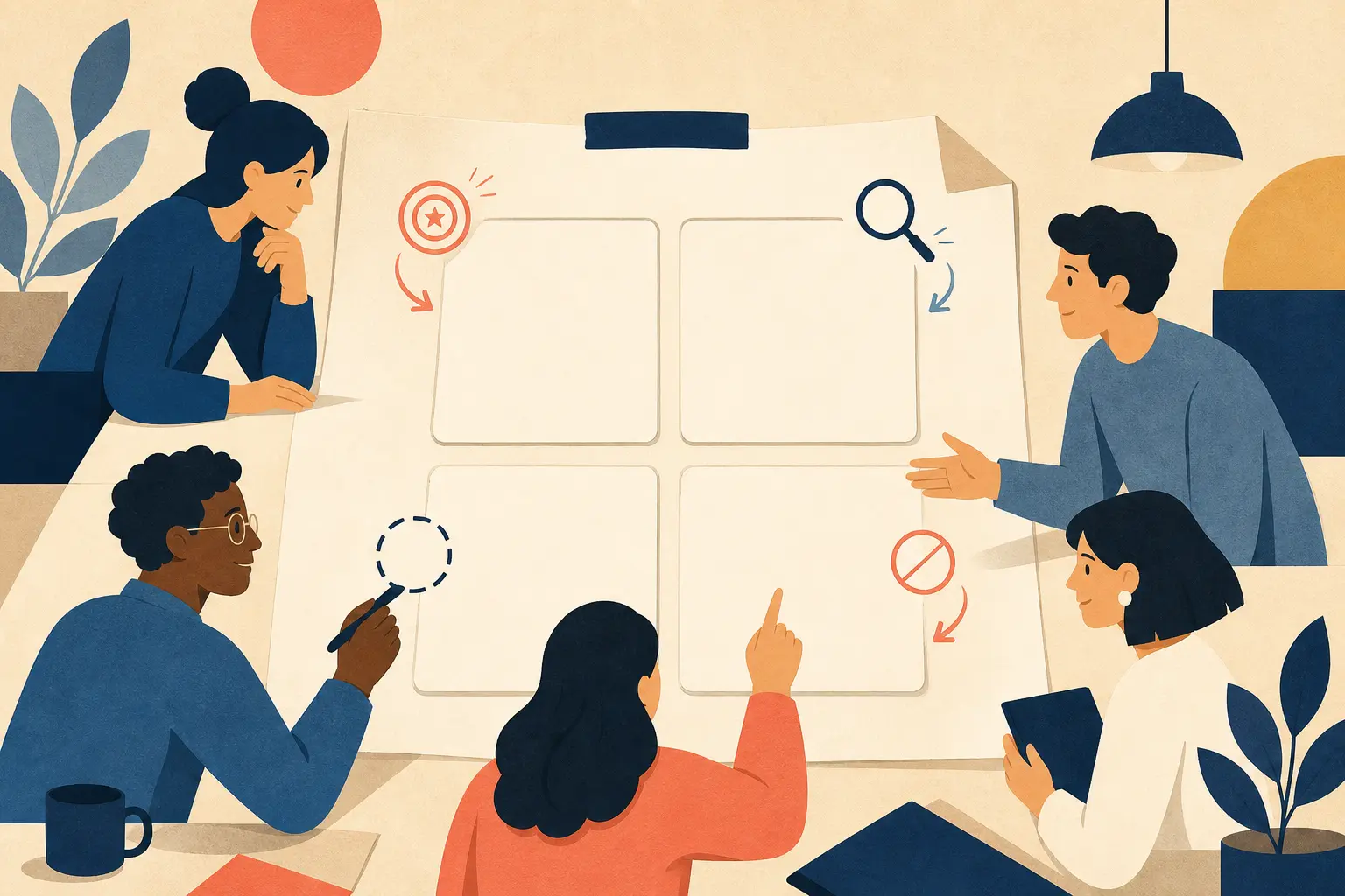 Illustration of an AI feature acceptance contract connecting user outcome, evidence, boundary, and human review