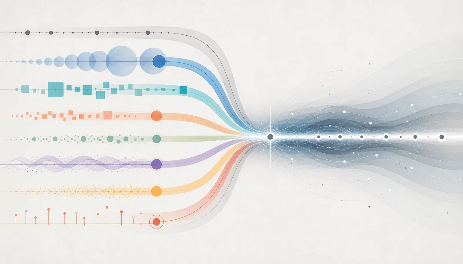 Illustration of AI-agent context usage signals converging into a traceable run record