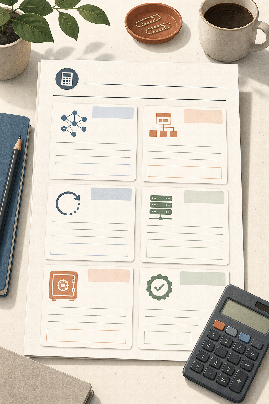 Illustration of an AI agent budget calculation worksheet