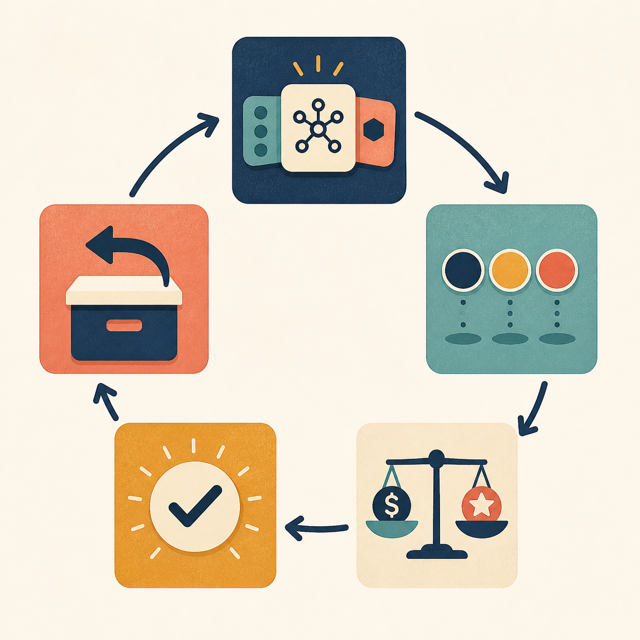 Illustration of an AI agent budget review and refresh loop