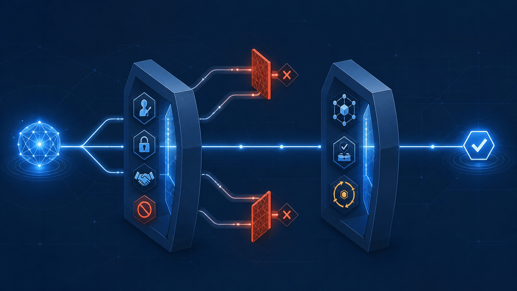 Two release gates check control requirements and operating capacity before an AI agent pilot expands