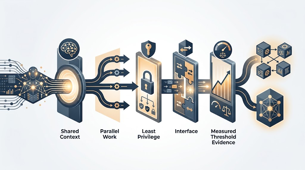 Five conceptual gates for deciding whether an AI agent should be split into multiple agents