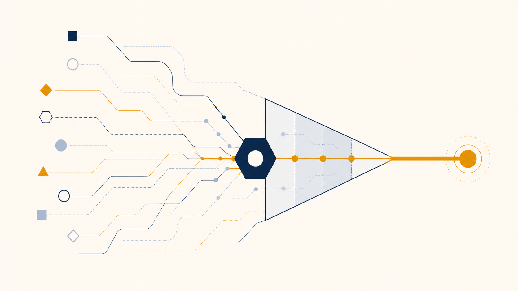 A tool-using agent at a routing junction with several overlapping paths and one clearly bounded route
